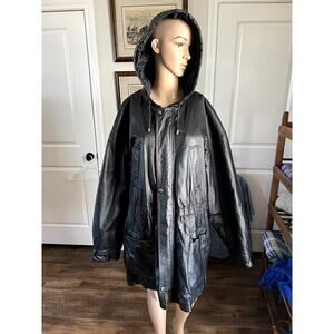 NYDA leather jacket with hood